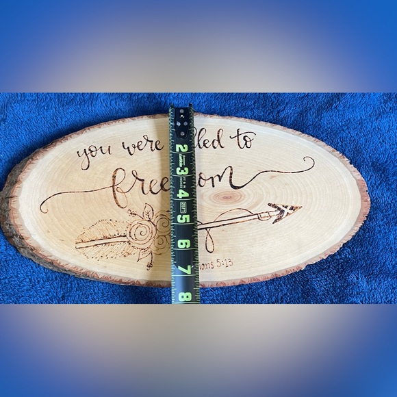 “You Were Called To Freedom” By Wood Burning Beauty Natural Wood Pyrography Art - Picture 3 of 4
